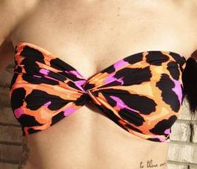 neon leopard bandeau